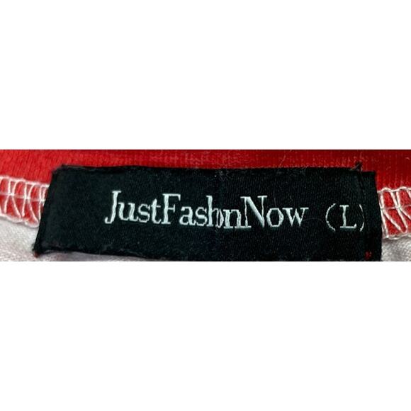 Just Fashions Now, Holiday Long T, Red with Christmas Tree adorned with stars - Picture 7 of 7